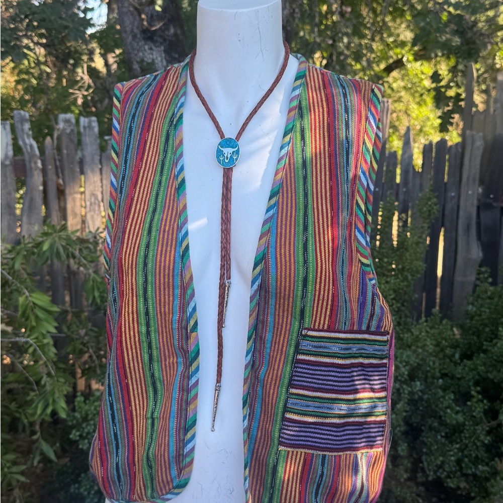 Vintage Esprit Colorful Striped Cotton Vest